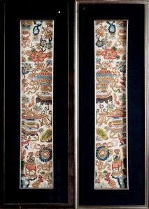 Arte Cinese - 'Coppia di ricamiCina, XVIII-XIX secolo'