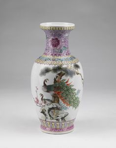 Arte Cinese - 'Vaso famiglia rosa in porcellana Cina, XX secolo'