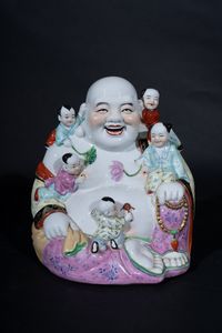 Arte Cinese - 'Budai in porcellana smaltata Cina, XX secolo '