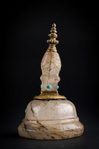Arte Himalayana - 'Stupa in cristallo di roccaNepal, XVII secolo'