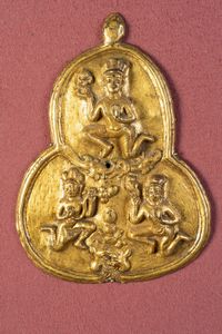 Arte Tibetana - 'Placca in rame doratoTibet, XVII secolo'