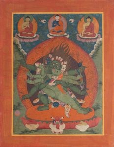 Arte Himalayana - 'Thangka raffigurante uno dei Dieci IratiTibet, XIX secolo'