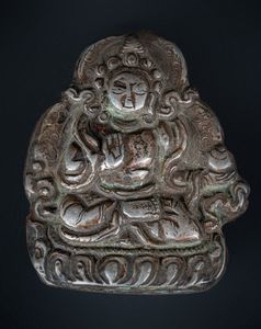 Arte Himalayana - 'Amuleto in argento Tibet, XVIII secolo '