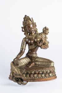 Arte Himalayana - 'Grande bronzo raffigurante Tara Nepal, XX secolo '