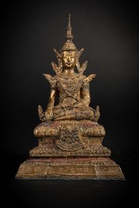 Arte Sud-Est Asiatico - 'Buddha in bronzo dorato in stile Rattanakosin Thailandia, XIX secolo '