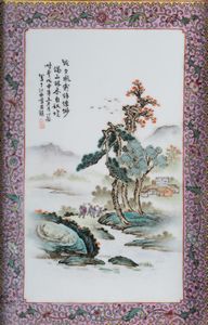 Arte Cinese - 'Placca in porcellana Cina, fine XIX secolo '