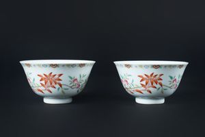 Arte Cinese - 'Coppia di ciotole doucai in porcellana Cina, XX secolo o antecedente '