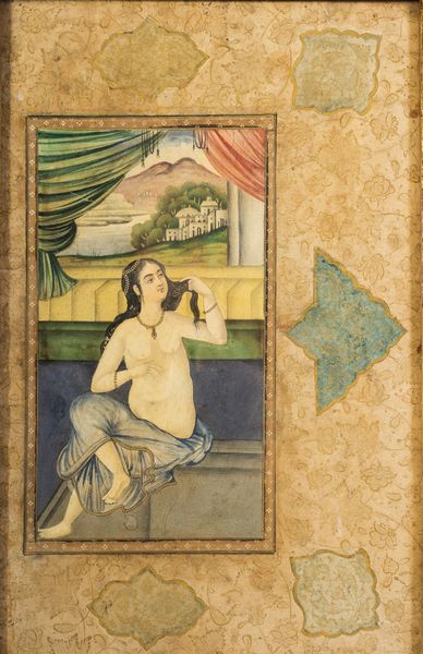 Arte Islamica : 'Dipinto raffigurante una donna al bagno India, XIX secolo '  - Asta ASTA 269 - ARTE ISLAMICA - Associazione Nazionale - Case d'Asta italiane