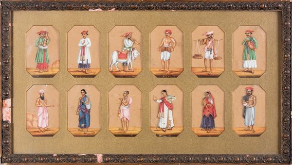 Arte Indiana : 'Dodici figure su mica India Meridionale, Tamil Nadu, Thanjavur, XIX secolo '  - Asta ASTA 269 - ARTE ISLAMICA - Associazione Nazionale - Case d'Asta italiane