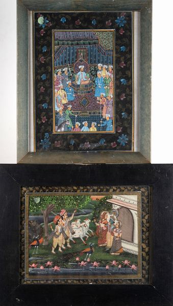 Arte Indiana : 'Due miniature indiane India, XX secolo '  - Asta ASTA 269 - ARTE ISLAMICA - Associazione Nazionale - Case d'Asta italiane