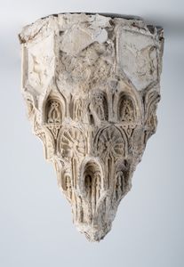Arte Islamica - 'Parte di muqarnas in stucco Probabilmente Spagna Nasride, XV secolo '