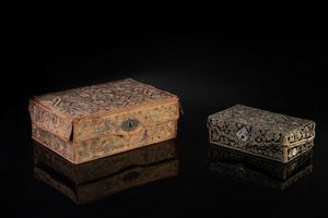 Arte Islamica - 'Due scatole ricamate a filo metallico Persia, XVII secolo '