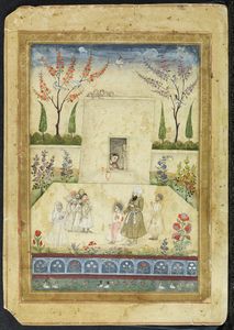 Arte Indiana - 'Miniatura in stile MughalIndia, Deccan, tardo XVIII- XIX secolo Inchiostro, pigmenti e colori su carta '