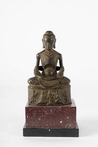Arte Indiana - 'Bronzo raffigurante BuddhaIndia Settentrionale, XIX-XX secolo '