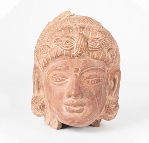 Arte Indiana - 'Testa Gupta in terracotta India settentrionale, III-VI secolo '