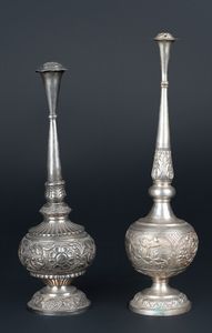 Arte Islamica - 'Due aspersori in argento India, XIX secolo '