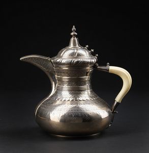Arte Islamica - 'Brocca da caff in argento inciso Turchia, XIX secolo '
