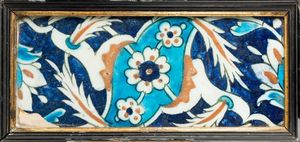 Arte Islamica - 'Mattonella da bordo Iznik Turchia Ottomana, XVII secolo '