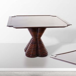 Tavolo con struttura e piano in legno.  - Asta Design 200 - Associazione Nazionale - Case d'Asta italiane