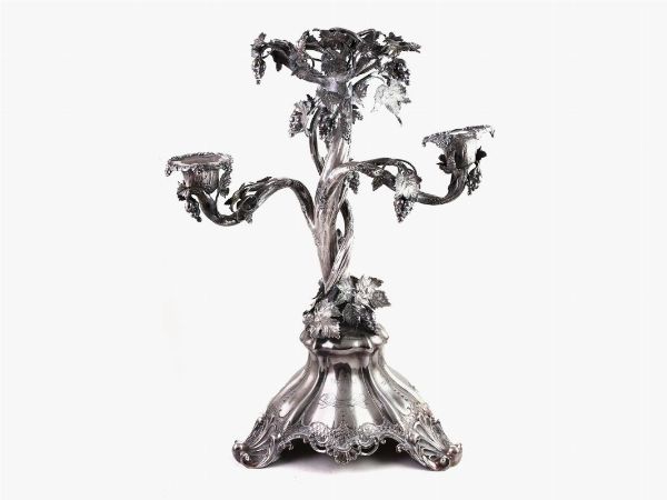 Candeliere centrotavola in argento  - Asta House sale: Arte e Design da villa 