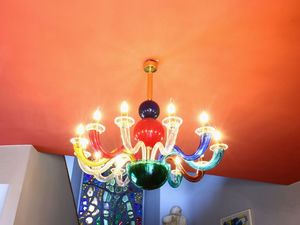 Gi Ponti : Lampadario in vetro soffiato, Venini  - Asta House sale: Arte e Design da villa 