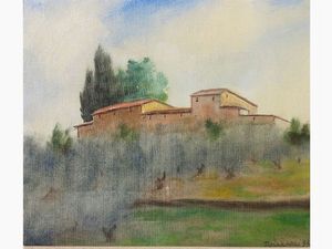 Nino Tirinnanzi - Paesaggio toscano 1975