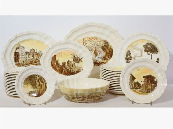 MICHELE CASCELLA : Servito di piatti in ceramica, Societ Ceramica Italiana Laveno, 1950  - Asta House sale: Arte e Design da villa 