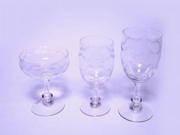 Servito di bicchieri in cristallo  - Asta House sale: Arte e Design da villa 