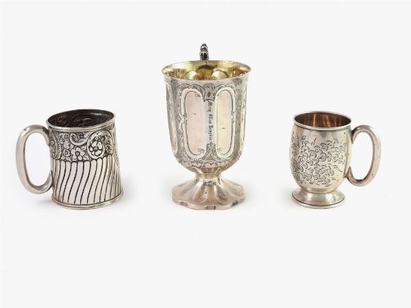 Tre boccali in argento  - Asta House sale: Arte e Design da villa 