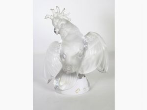 Marc Lalique : Scultura in cristallo Cacatoo  - Asta House sale: Arte e Design da villa 