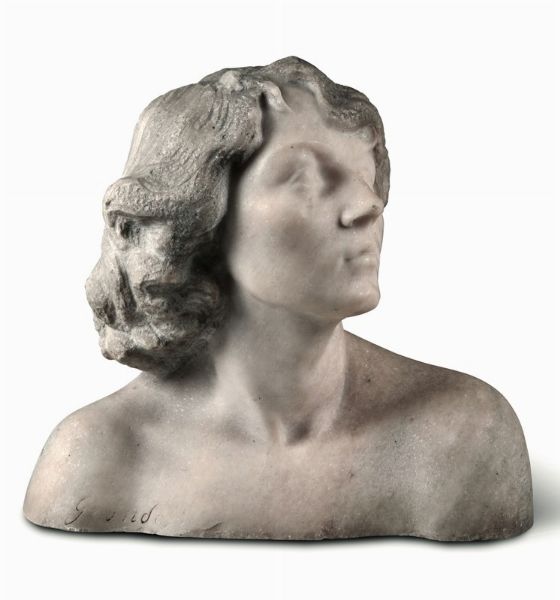 Busto maschile in marmo, firmato Gronda (?)  - Asta Antiquariato - Associazione Nazionale - Case d'Asta italiane