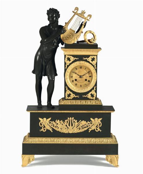 Grande pendola figurata, Epiquet Jeune a Paris, Francia XIX secolo  - Asta Antiquariato - Associazione Nazionale - Case d'Asta italiane