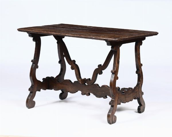 Tavolo in stile fratino in legno, XIX secolo  - Asta Antiquariato - Associazione Nazionale - Case d'Asta italiane