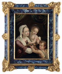 Madonna con Bambino e San Giovannino  - Asta Antiquariato - Associazione Nazionale - Case d'Asta italiane