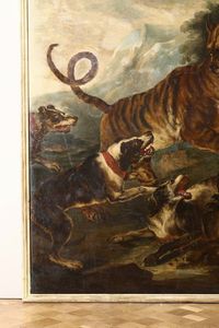 CRIVELLI ANGELO MARIA detto IL CRIVELLONE : Caccia alla tigre  - Asta Antiquariato - Associazione Nazionale - Case d'Asta italiane