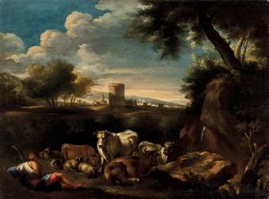 Mulier detto il Tempesta Pieter - Paesaggio con pastore e armenti