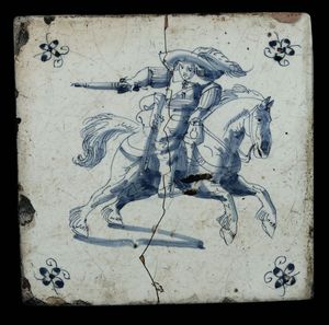 Tre piastrelle Olanda sttentrionale, 1650-1700  - Asta Antiquariato - Associazione Nazionale - Case d'Asta italiane