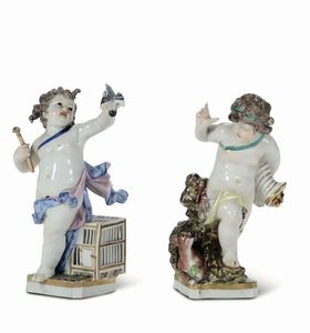 Coppia di figurine Berlino, primo quarto del XX secolo  - Asta Antiquariato - Associazione Nazionale - Case d'Asta italiane