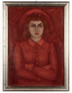 Cuniolo Armando - Figura femminile in rosso