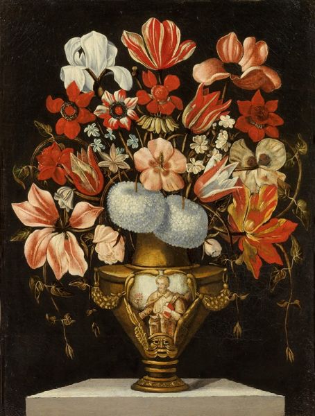 Due dipinti a soggetto Vaso a grottesche con fiori  - Asta IMPORTANTI DIPINTI ANTICHI - Associazione Nazionale - Case d'Asta italiane