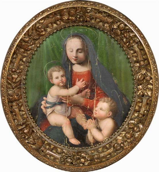 Madonna col Bambino e San Giovannino  - Asta IMPORTANTI DIPINTI ANTICHI - Associazione Nazionale - Case d'Asta italiane