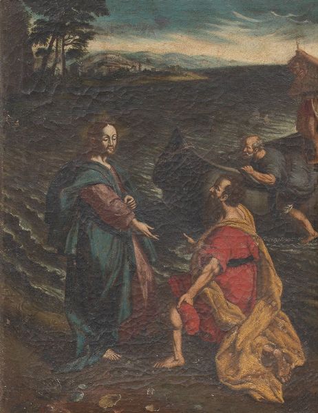 Cristo con San Pietro pescatore  - Asta IMPORTANTI DIPINTI ANTICHI - Associazione Nazionale - Case d'Asta italiane