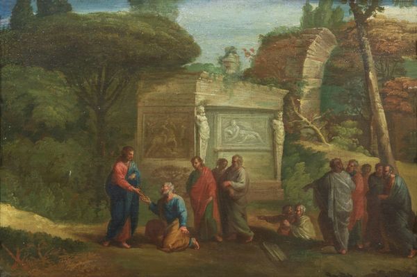 Ges consegna le chiavi a Pietro di fronte agli Apostoli  - Asta IMPORTANTI DIPINTI ANTICHI - Associazione Nazionale - Case d'Asta italiane
