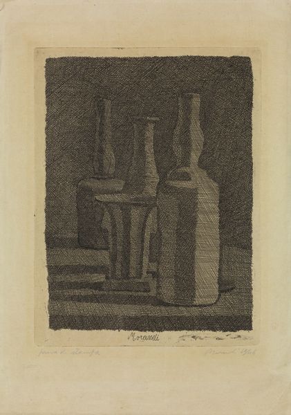 MORANDI GIORGIO (1890 - 1964) : Natura morta con vasetto e tre bottiglie  - Asta ASTA 271 - ARTE MODERNA E CONTEMPORANEA - Associazione Nazionale - Case d'Asta italiane