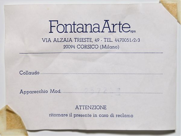 PICCOLI BOBO : Lampada da parete  - Asta ASTA 272 - DESIGN (online) - Associazione Nazionale - Case d'Asta italiane