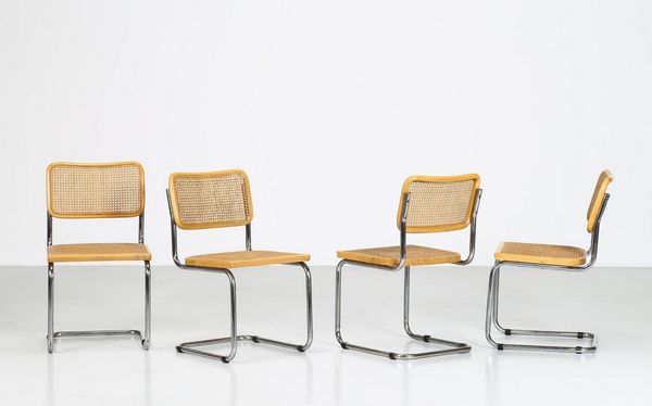 BREUER MARCEL LAJOS (1902 - 1981) : Quattro sedie  - Asta ASTA 272 - DESIGN (online) - Associazione Nazionale - Case d'Asta italiane