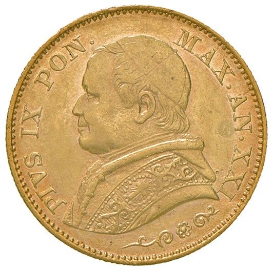 Pio IX (3° periodo, 1866-1870)  - Asta Gioielli, Orologi, Argenti, Monete - Associazione Nazionale - Case d'Asta italiane