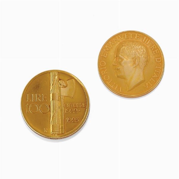 Orologio-moneta e moneta Vittorio Emanuele III  - Asta Gioielli, Orologi, Argenti, Monete - Associazione Nazionale - Case d'Asta italiane