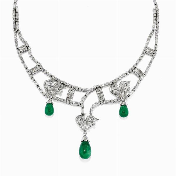 Collana con smeraldi e diamanti  - Asta Gioielli, Orologi, Argenti, Monete - Associazione Nazionale - Case d'Asta italiane