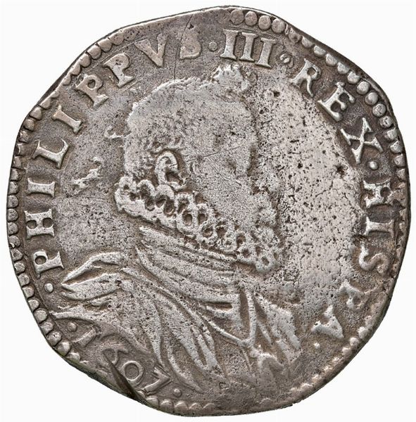 Filippo III di Spagna (1598-1621)  - Asta Gioielli, Orologi, Argenti, Monete - Associazione Nazionale - Case d'Asta italiane